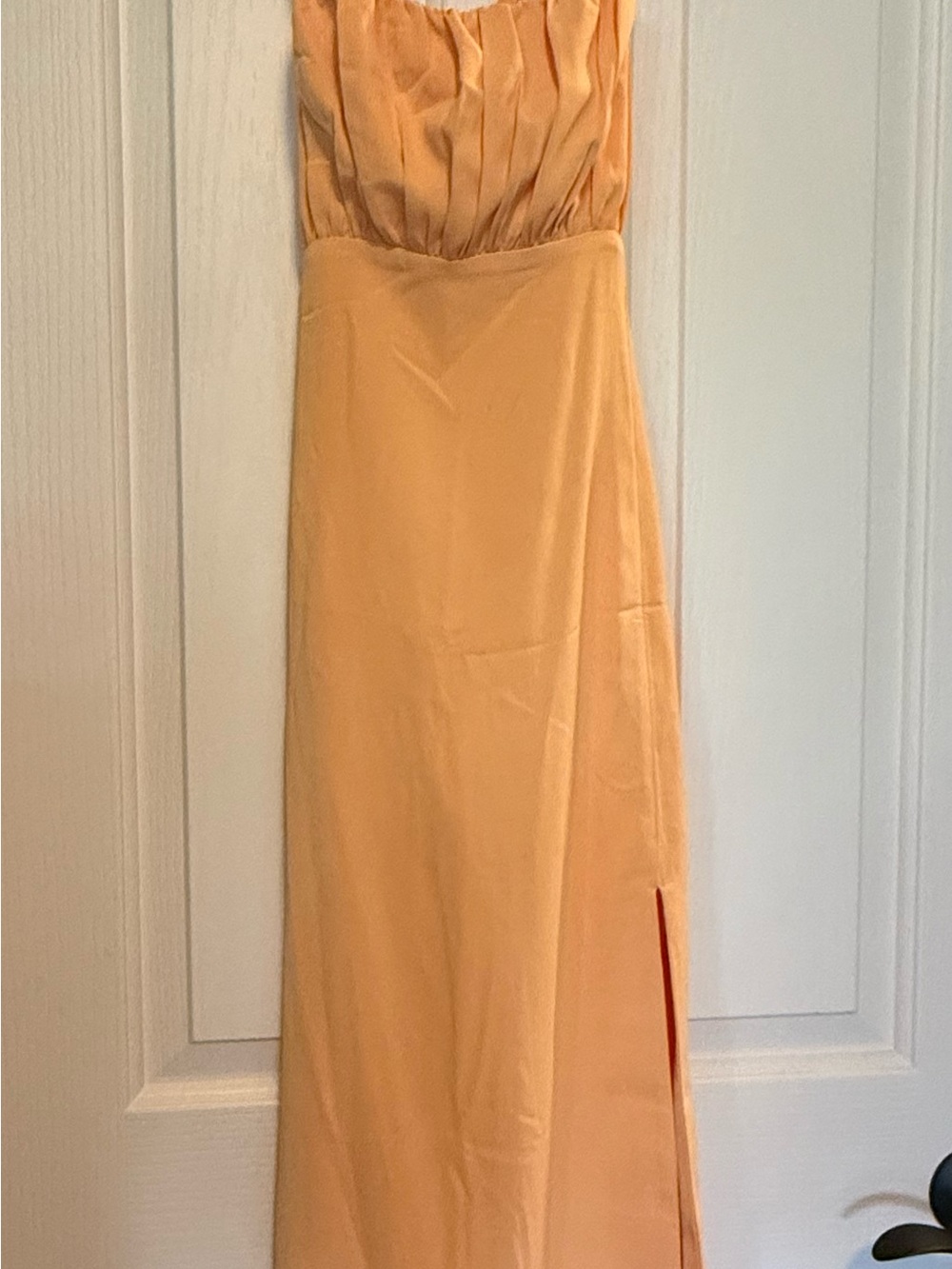 Abercrombie & Fitch Orange Satin Open Back Maxi Dress NWT M
